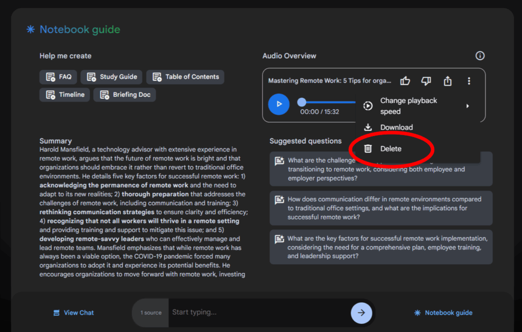 Customize notebookLM podcast
