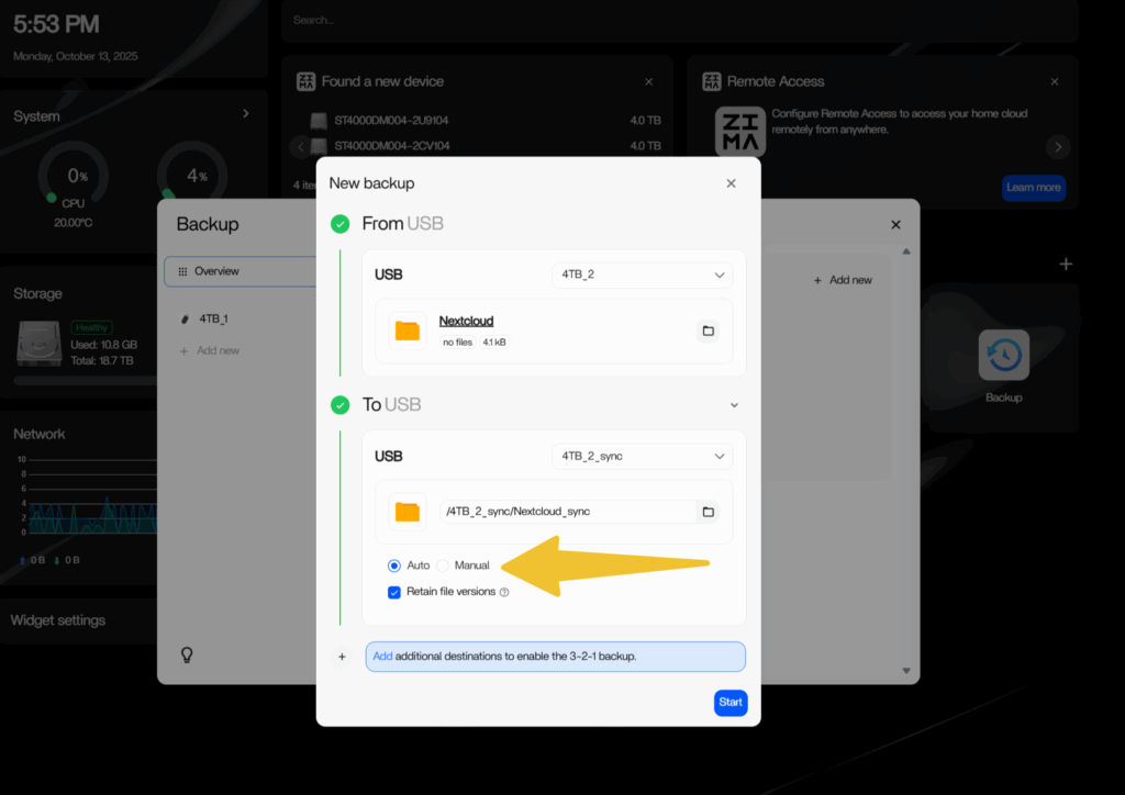 ZimaOS Backup Sync